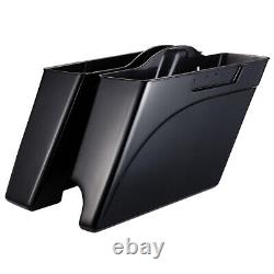2 into 1 Stretched Extended Saddlebags Side Cover For 93-13 Harley Touring