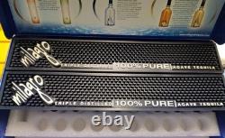 39 X Leyenda del Milagro Tequila Blue Shot Glasses & 2 Bar Rails WithBox