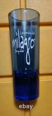 39 X Leyenda del Milagro Tequila Blue Shot Glasses & 2 Bar Rails WithBox