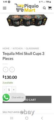 3 Mexican mini Tequilero Mojito cups, which can be used for tequila