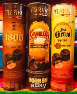3 Turin Liquor Filled Chocolates Candy 1800 Reposado Tequila Jose Cuervo Kahlua