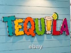40 Colorful Tequila Metal Wall Sign Rustic Margarita Bar Decor