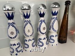 4 Clase Azul Reposado Empty Tequila Bottle 750ml Hand Painted & 1 1942 Bottle