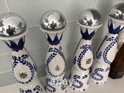 4 Clase Azul Reposado Empty Tequila Bottle 750ml Hand Painted & 1 1942 Bottle