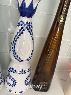 4 Clase Azul Reposado Empty Tequila Bottle 750ml Hand Painted & 1 1942 Bottle