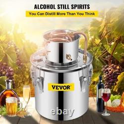 5Gal Alcohol Distiller Kit Stainless Steel Home Brewing, Copper Tube, Thermome