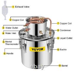 5Gal Alcohol Distiller Kit Stainless Steel Home Brewing, Copper Tube, Thermome