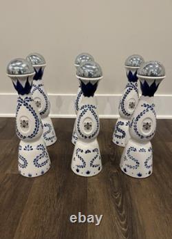 6 Clase Azul Reposado Empty Tequila Bottle 750ml Hand Painted Decanter Logo