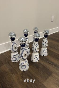 6 Clase Azul Reposado Empty Tequila Bottle 750ml Hand Painted Decanter Logo