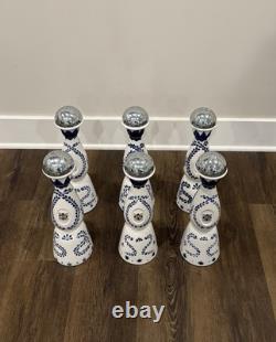 6 Clase Azul Reposado Empty Tequila Bottle 750ml Hand Painted Decanter Logo