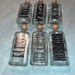 6 NEW TCW Wheaton Glass LIQUOR BOTTLE Bourbon Scotch Gin Vodka Tequila Rum USA