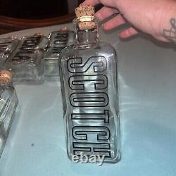 6 NEW TCW Wheaton Glass LIQUOR BOTTLE Bourbon Scotch Gin Vodka Tequila Rum USA