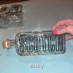 6 NEW TCW Wheaton Glass LIQUOR BOTTLE Bourbon Scotch Gin Vodka Tequila Rum USA