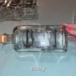 6 NEW TCW Wheaton Glass LIQUOR BOTTLE Bourbon Scotch Gin Vodka Tequila Rum USA