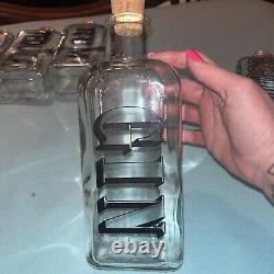 6 NEW TCW Wheaton Glass LIQUOR BOTTLE Bourbon Scotch Gin Vodka Tequila Rum USA