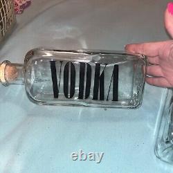 6 NEW TCW Wheaton Glass LIQUOR BOTTLE Bourbon Scotch Gin Vodka Tequila Rum USA