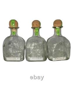6 Patron Silver Tequila De Agave 750mL Empty Bottle Cork