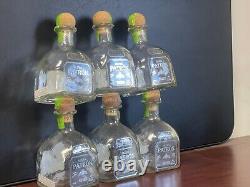 (6) Six PATRON Silver Tequila 750 mL Empty BOTTLES with Corks FREE SHIPPING