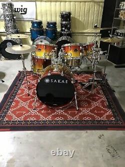 6-piece Sakae Almighty Birch drum set. Tequila lacquer finish