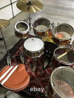 6-piece Sakae Almighty Birch drum set. Tequila lacquer finish