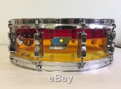 70s Vintage Ludwig Tequila Sunrise Vistalite Snare Drum Tivoli 14 x 5 NICE