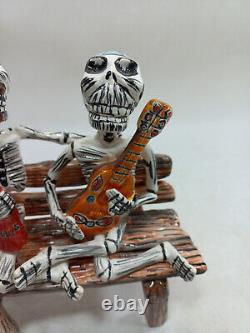 7 BENCH buddy tequila guitar catrina talavera ceramic mexican day of the dead
