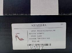 $995 Aquazzura Women's Black Tequila PVC Plexi Sandal Shoes Size 40