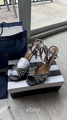 AQUAZZURA TEQUILA Crystals REPLICA Size 37 Black. Heel 10 Cm, Insole 26 Cm