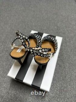 AQUAZZURA TEQUILA Crystals REPLICA Size 37 Black. Heel 10 Cm, Insole 26 Cm