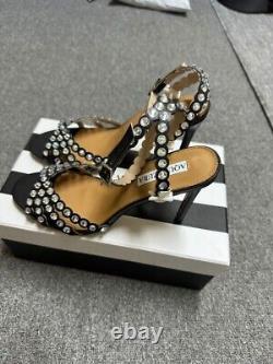 AQUAZZURA TEQUILA Crystals REPLICA Size 37 Black. Heel 10 Cm, Insole 26 Cm