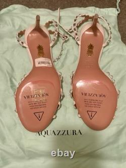 AQUAZZURA TEQUILA LAMINATED LEATHER SANDAL 105 (Size 37)