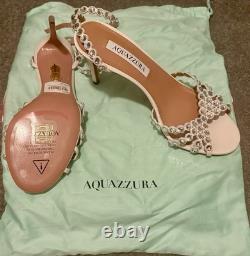 AQUAZZURA TEQUILA LAMINATED LEATHER SANDAL 105 (Size 37)