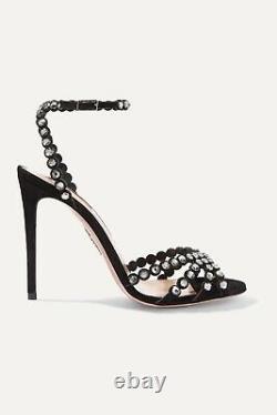 AQUAZZURA Tequila 105 crystal-embellished sandals Sz 36 $1,395