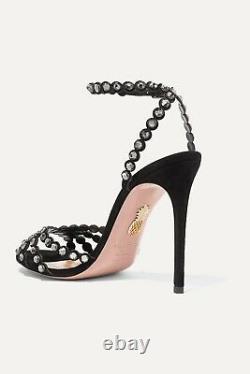 AQUAZZURA Tequila 105 crystal-embellished sandals Sz 36 $1,395