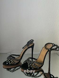 AQUAZZURA Tequila 105 crystal-embellished sandals Sz 36 $1,395