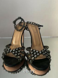 AQUAZZURA Tequila 105 crystal-embellished sandals Sz 36 $1,395