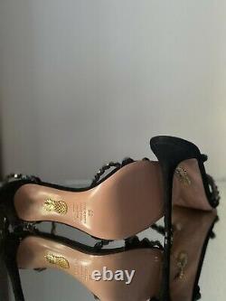 AQUAZZURA Tequila 105 crystal-embellished sandals Sz 36 $1,395