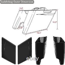 Advanblack Stretched Saddlebag Side Covers For 2014+ Harley Street Road Glide