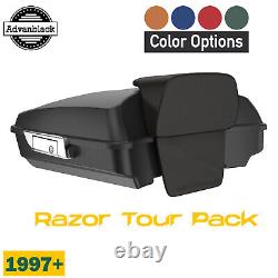 Advanblak Color Matched Rushmore Razor Tour Pak Pack Pad For 97+ Harley/Softail