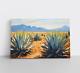 Agave Desert Landscape Painting Print Canvas Wall Art Mexico Tequila Bar Decor