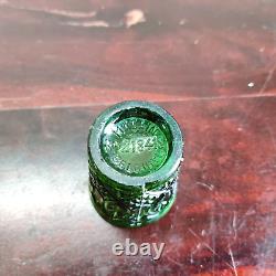 Antique Unique Design Green Glass Tequila Shot Tumbler Belgium Barware Old GT254