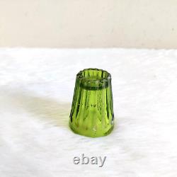 Antique Unique Olive Green Glass Tequila Shot Tumbler Barware Collectible GT265