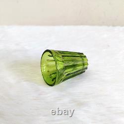 Antique Unique Olive Green Glass Tequila Shot Tumbler Barware Collectible GT265