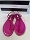 Aquazurra Pink Tequila Plexi Thong Flat Nappa Purple Sandals $750