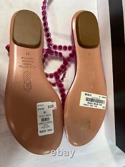Aquazurra Pink tequila plexi thong flat nappa Purple sandals $750