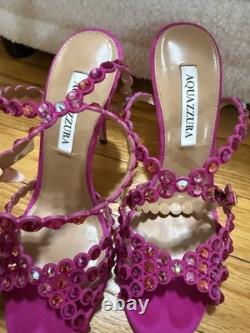 Aquazurra Tequila Embellished Heels, Size 38 or US 8
