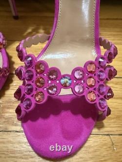 Aquazurra Tequila Embellished Heels, Size 38 or US 8