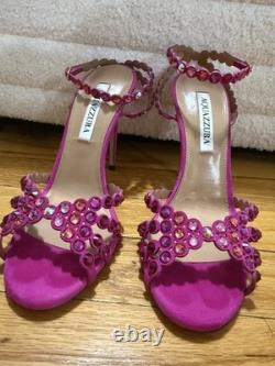 Aquazurra Tequila Embellished Heels, Size 38 or US 8