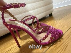 Aquazurra Tequila Embellished Heels, Size 38 or US 8