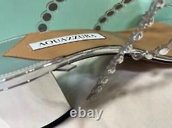 Aquazurra Tequila plexi sandal specchio Silver Platform 8b $1095 Broken straps